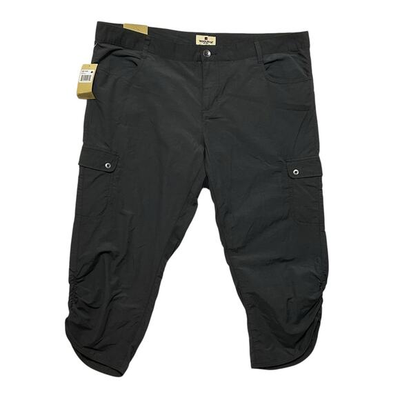 Woolrich Women Capri Cargo Pants 12 Smokey Gray Outdoor Hiking Lightweight NEW - Picture 1 of 10